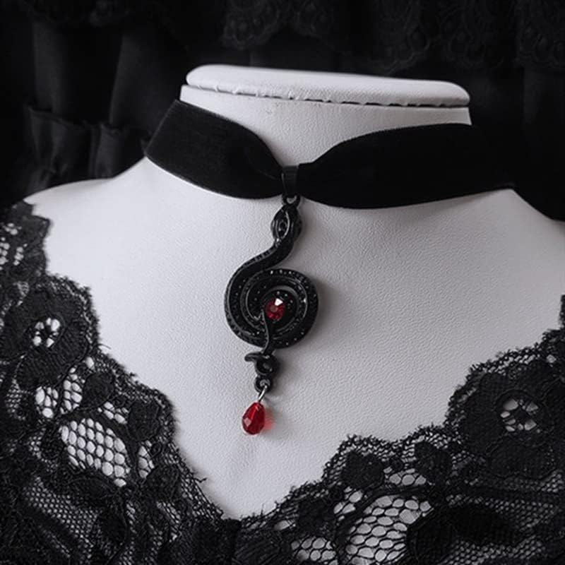 Cicod Gothic Black Velvet Goth Choker Necklace for Women,Cameo Black Choker Crow Skull Pendant Necklace Vintage Collar Skull Necklace Gothic Jewelry - Image 5